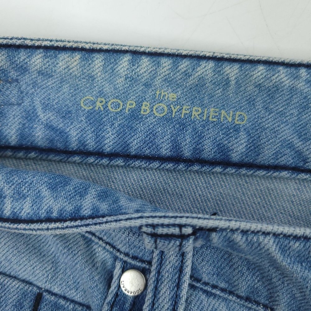 Liverpool The Boyfriend Crop Jeans NEW Embroidered 8 / 29 Light Wash Denim Capri - Picture 6 of 14